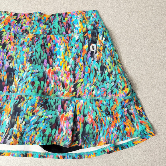 Dona Jo Skort Skirt Small Womens Blue Multi Abstract Tennis Pickleball Shorts - Picture 4 of 8